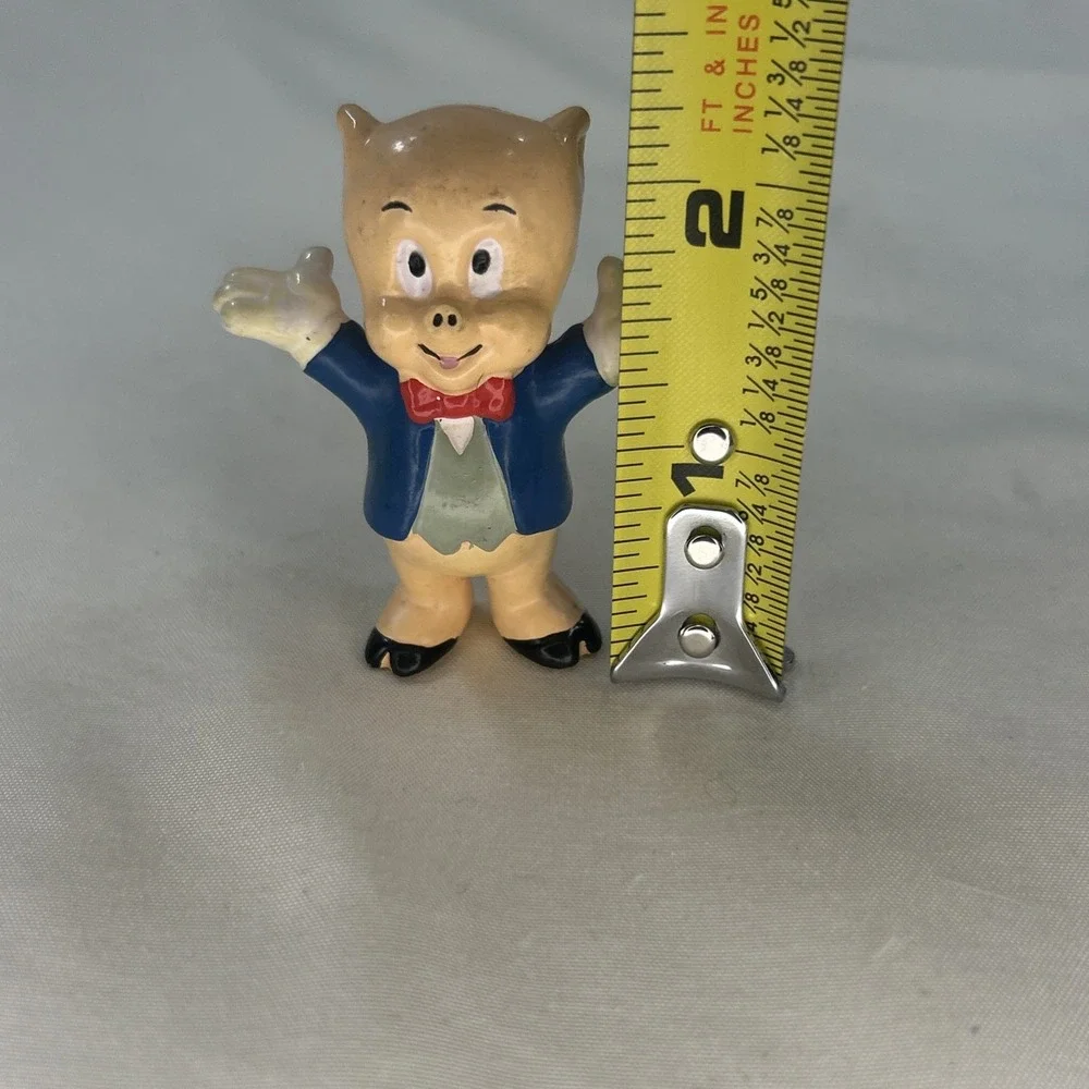 Vintage Porky Pig Figurine PVC 1988 Warner Bros Applause Looney Tunes Cake Toppe
